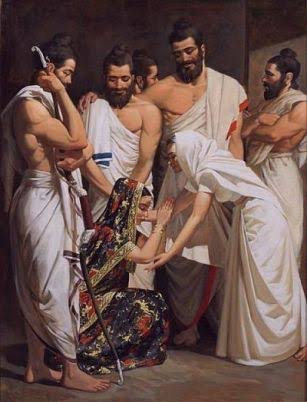 Mata Kunti with Pandavas