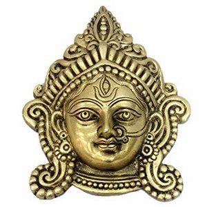 Durga mata Face Wall Haning idol- Brass Made Puja Idol