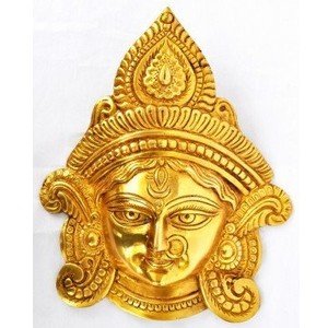 Durga mata Face Wall Haning idol- Brass Made Puja Idol